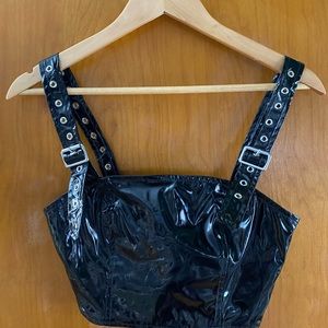Leather crop top